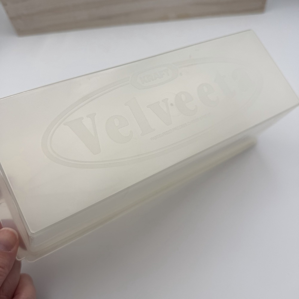 Vintage Kraft Velveeta Clear Plastic Cheese Block Storage Container USA